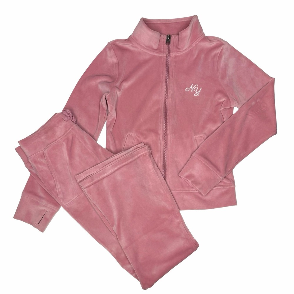 Abercrombie Kids Velour NY Full-Zip Sweatshirt And Pants- Size 7/8